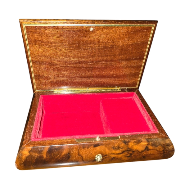 Reuge Floral Inlay Wooden Musical Jewelry Box - Picture 2 of 5